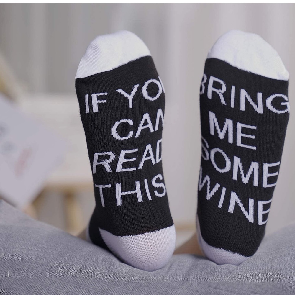 “If you can read this bring me some wine” SOCKS